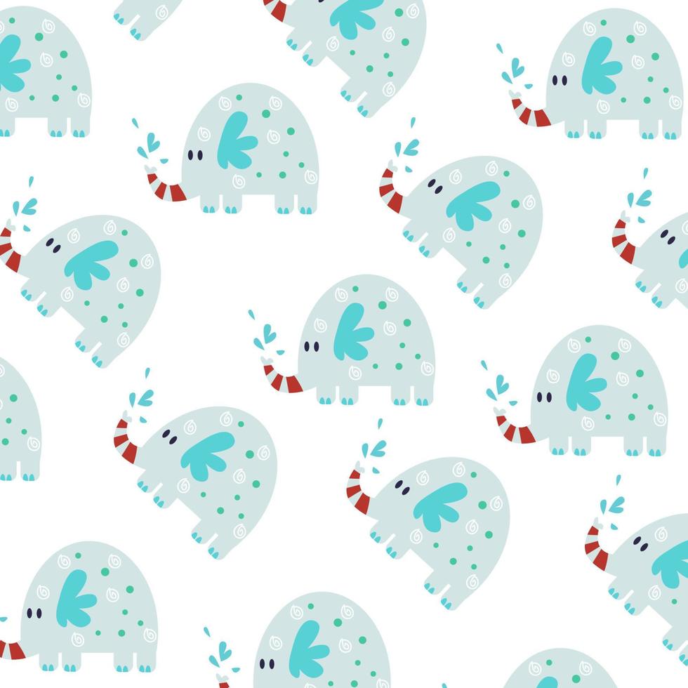 Seamless pattern with cute elephant animal perfect for wrapping paper vector