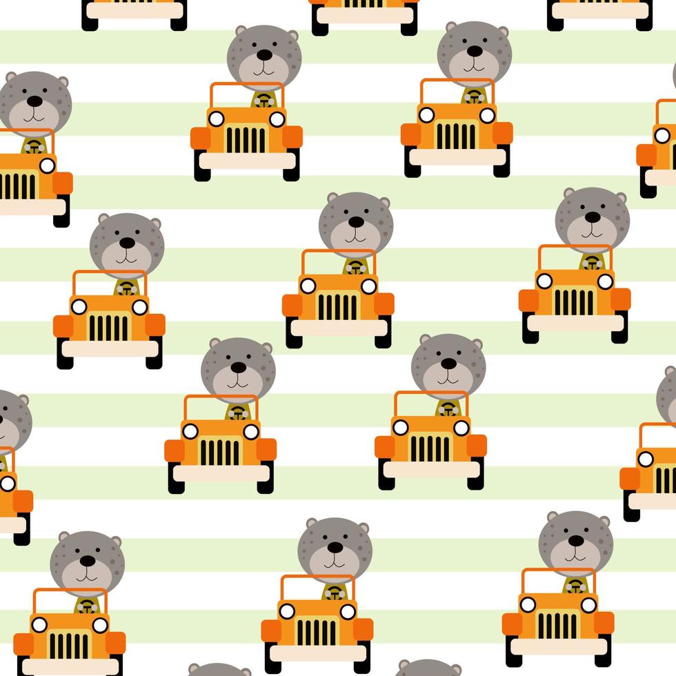 Seamless pattern with cute bear animal perfect for wrapping paper vector