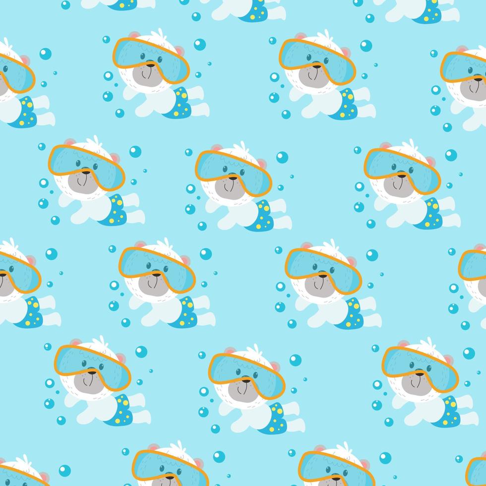 Seamless pattern with cute bears perfect for wrapping paper vector