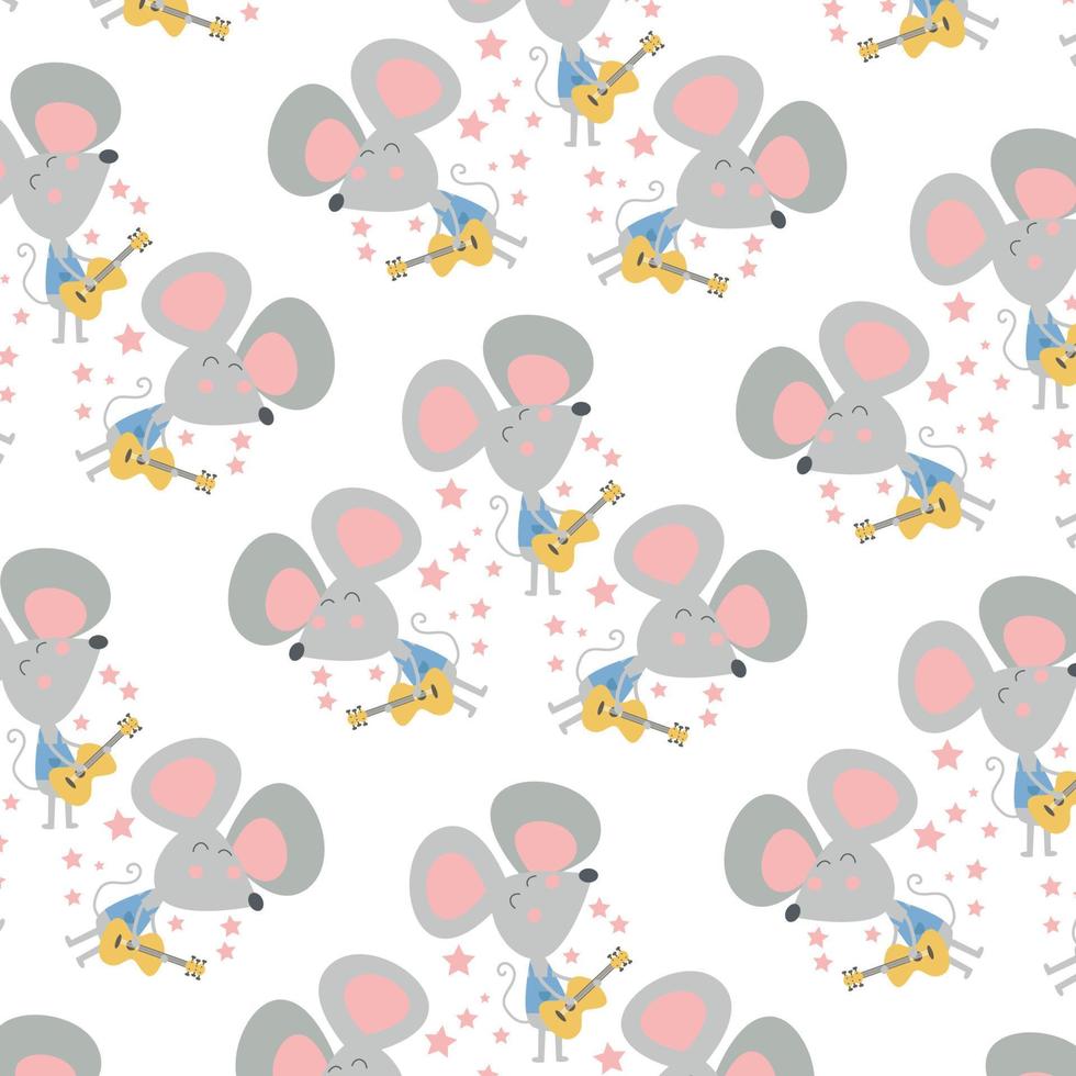 Seamless pattern with mouse animal perfect for wrapping paper vector