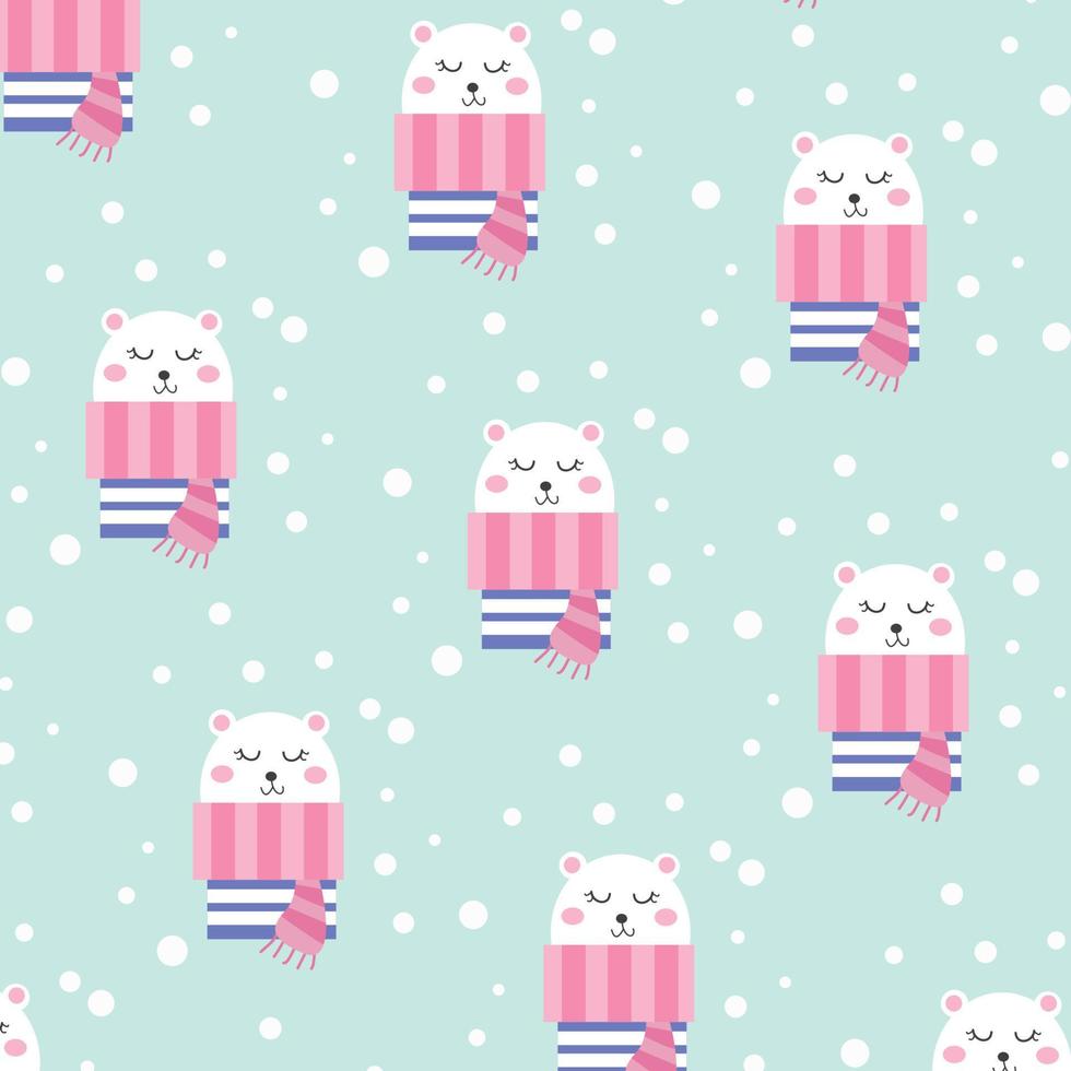 Seamless pattern with cute bears perfect for wrapping paper vector