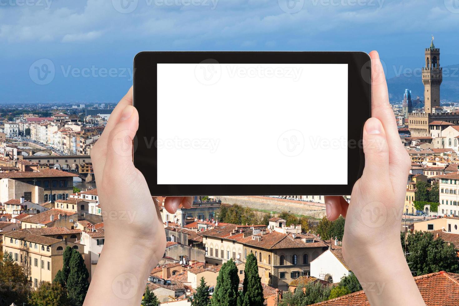 tourist photographs Florence skyline photo