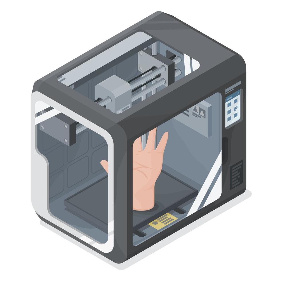 producto de ingeniería isométrica de impresión 3d vector