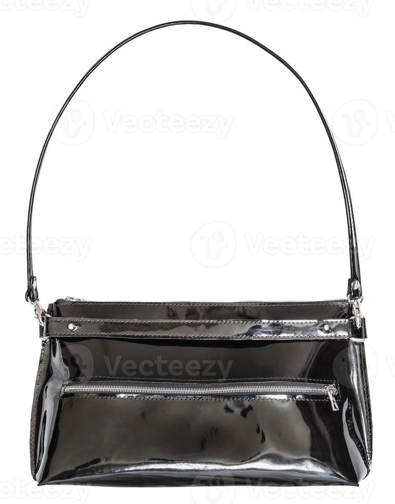 ladies handbag from black patent leather photo