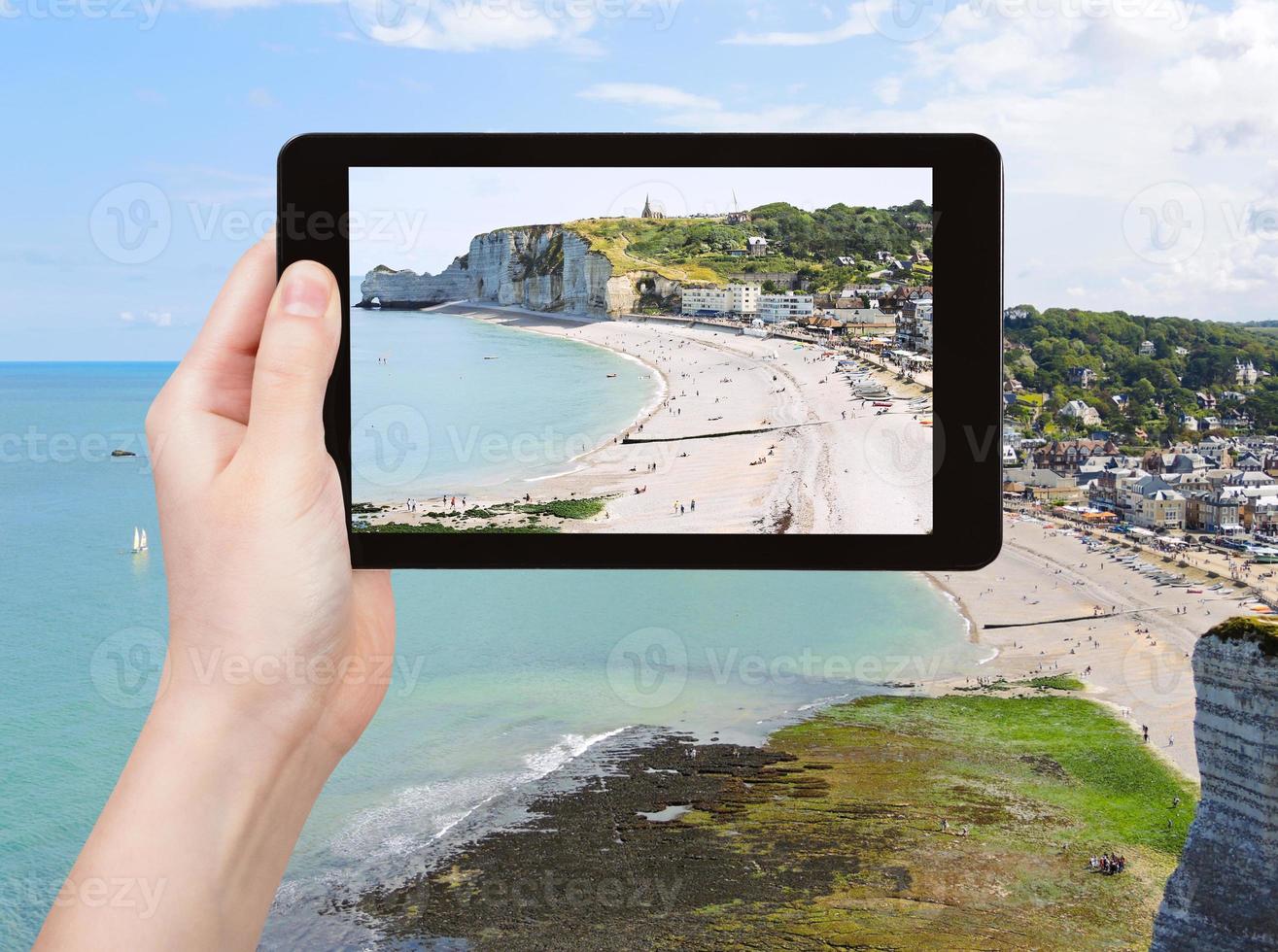 photo of Etretat resort village in France
