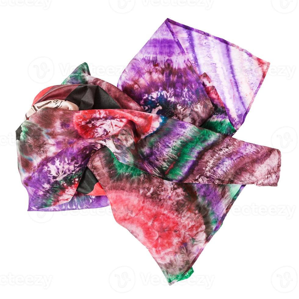 crumpled pink batik headscarf isolated photo