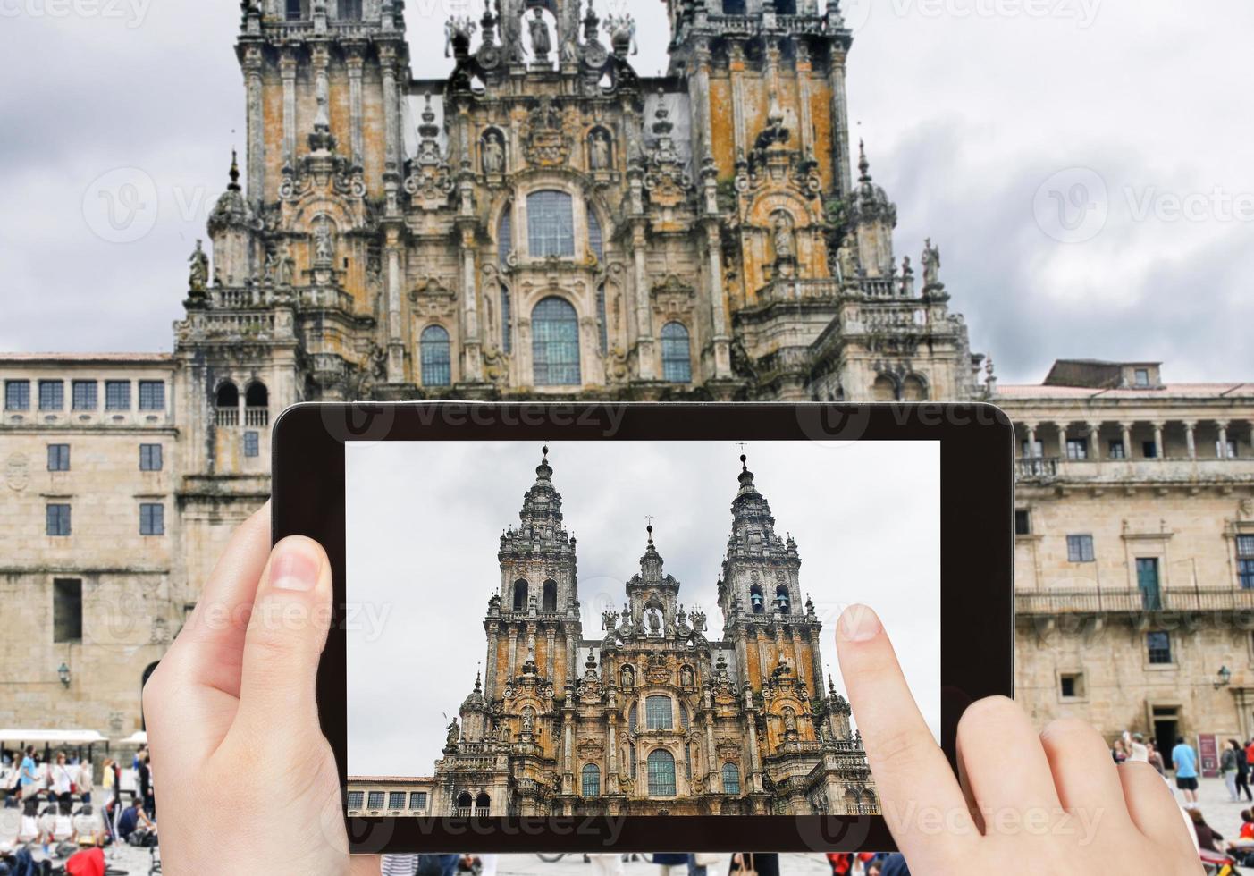 taking photo of Cathedral Santiago de Compostela