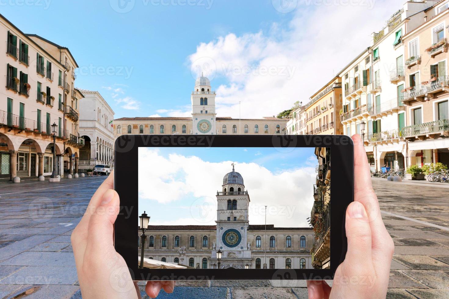 tourist photographs palace in Padua city photo