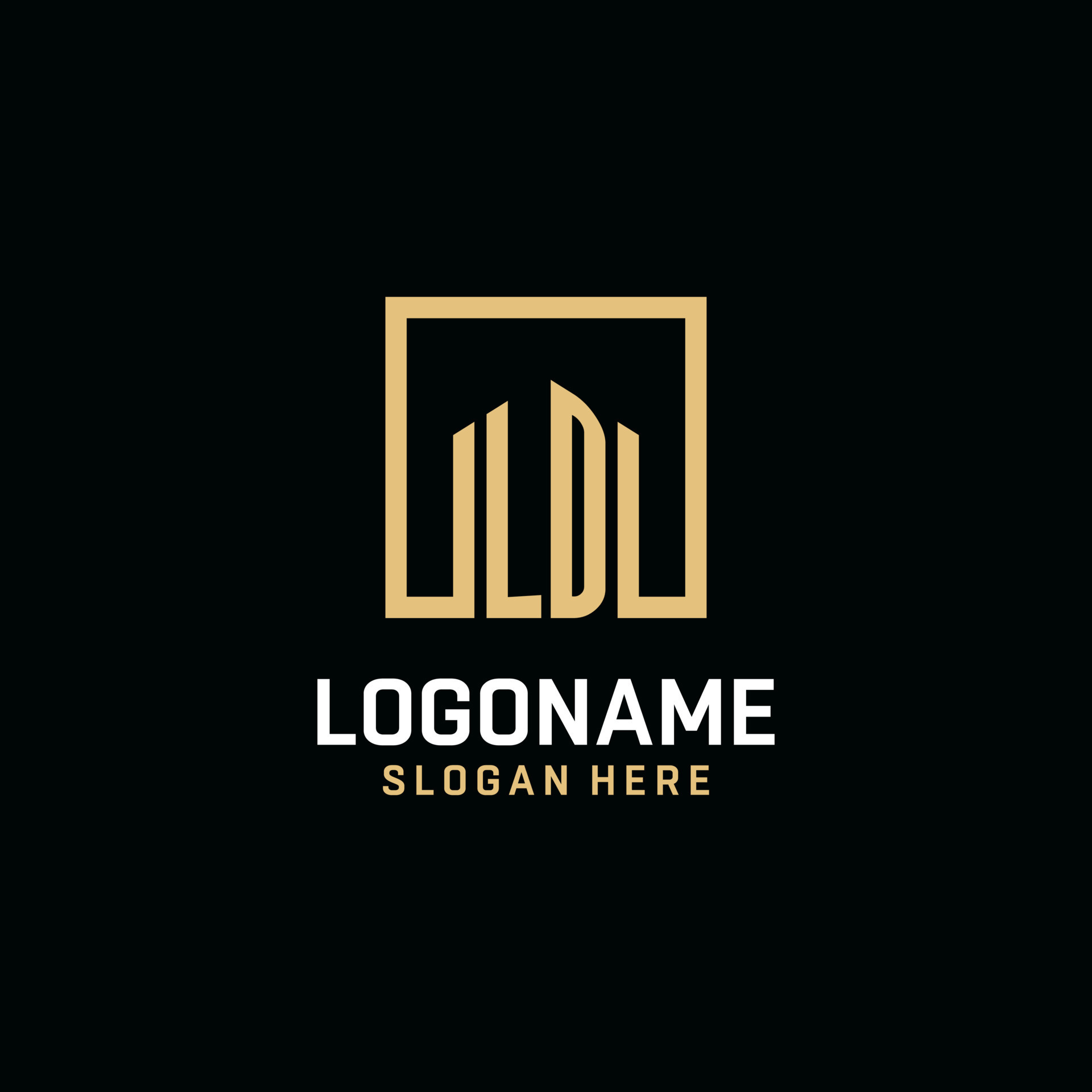 LD initial monogram logo design with square shape design ideas 12780383 ...