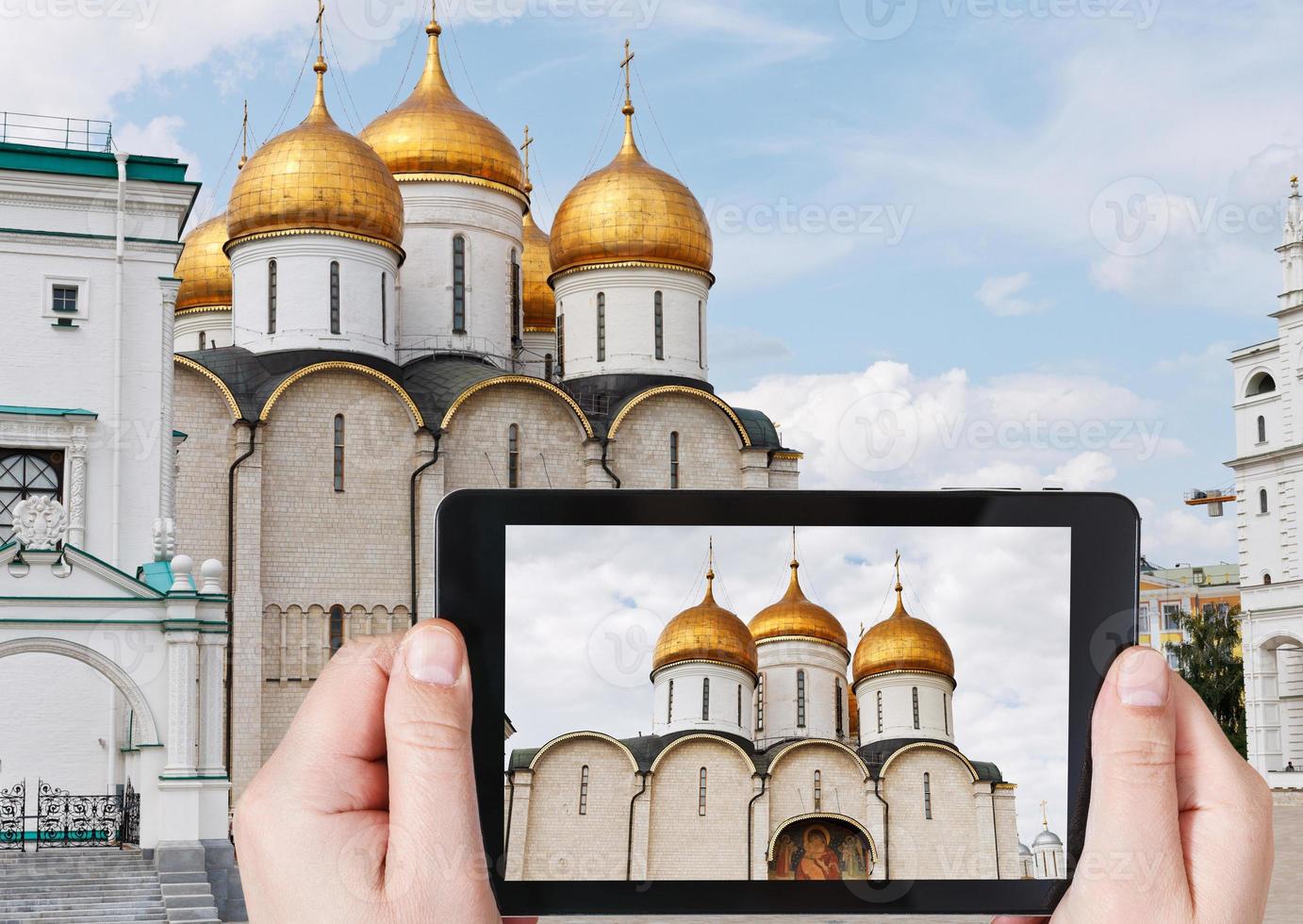 tourist taking photo of Cathedral of the Dormition