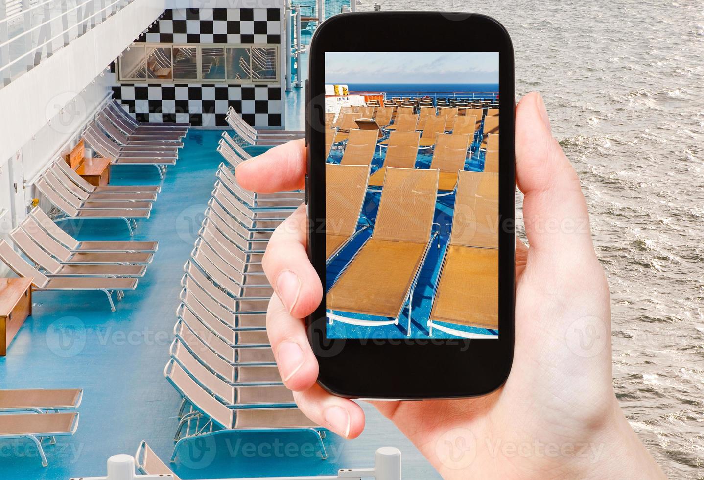 tourist photograph relaxation area on cruise liner photo