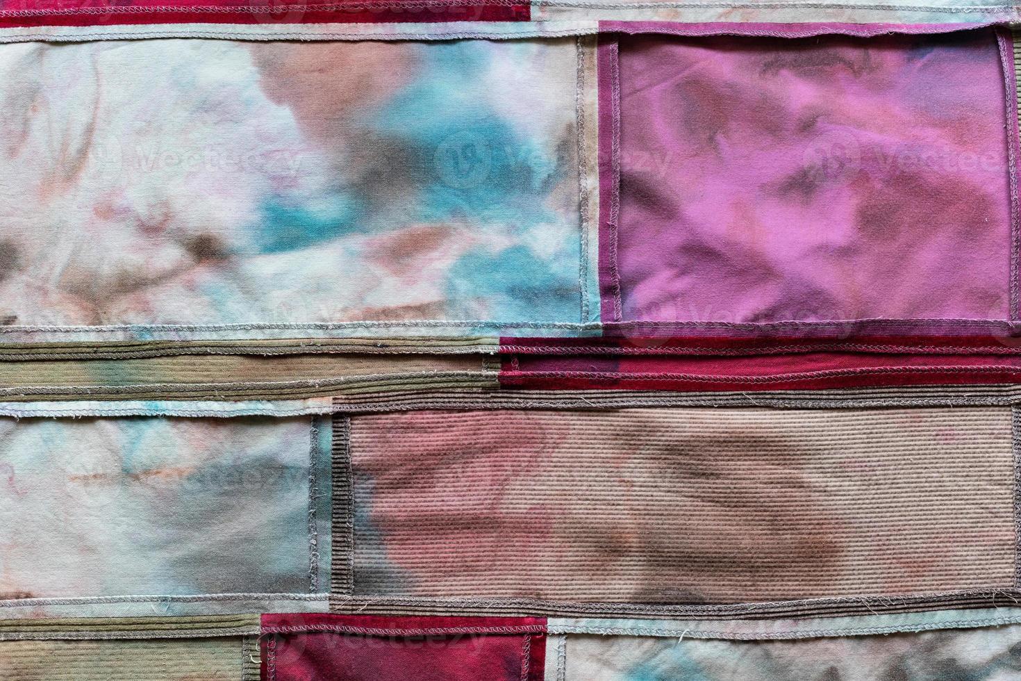 handsewn patchwork cloth from velvet and batik 12781037 Stock Photo at