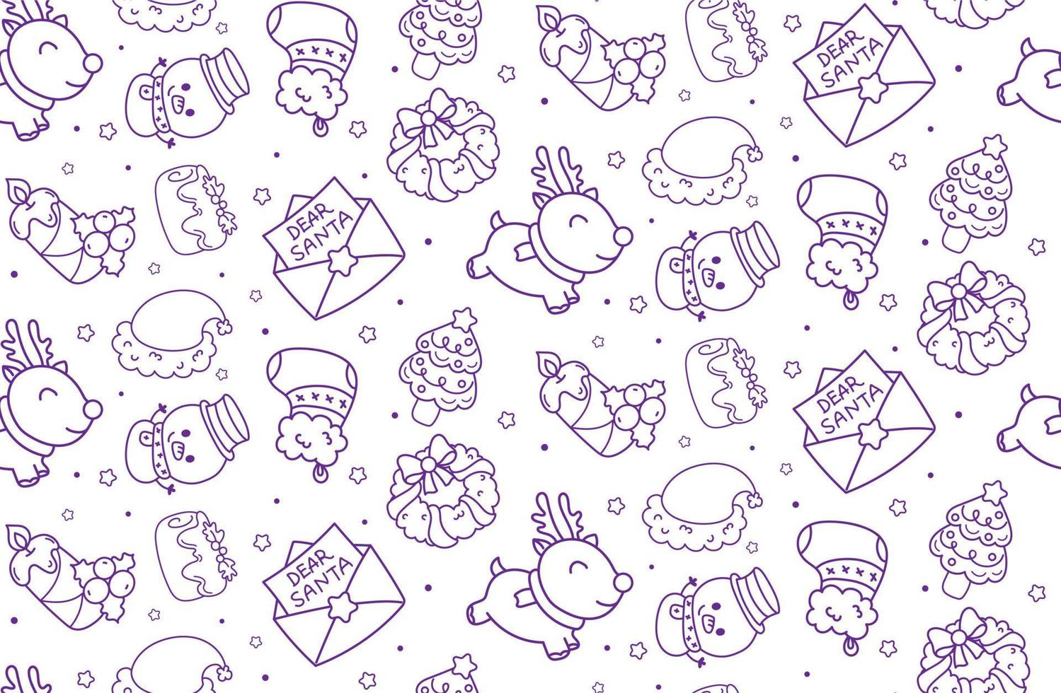 Winter seamless patterns with christmas elements. vector