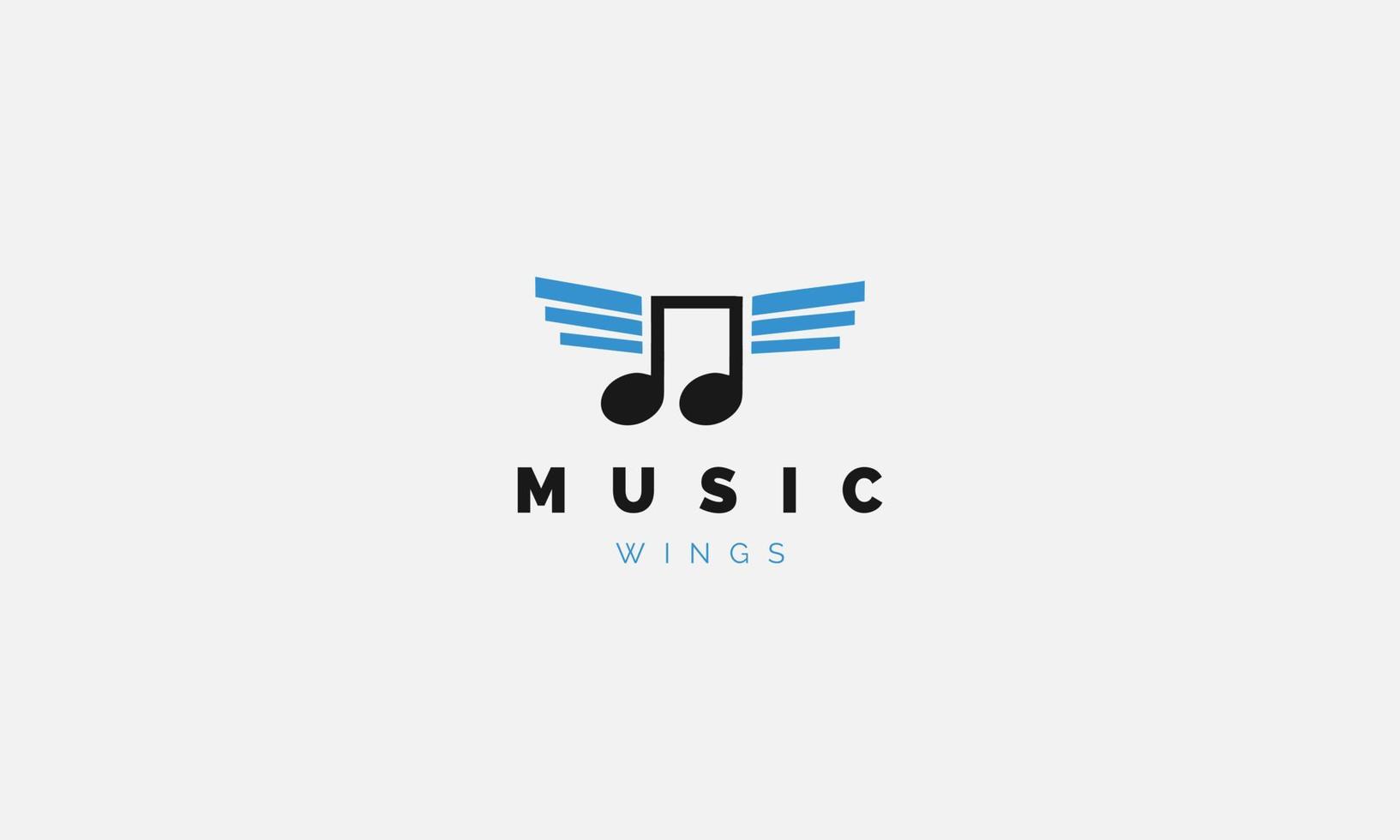 Modern Music Wings Logo Design vector