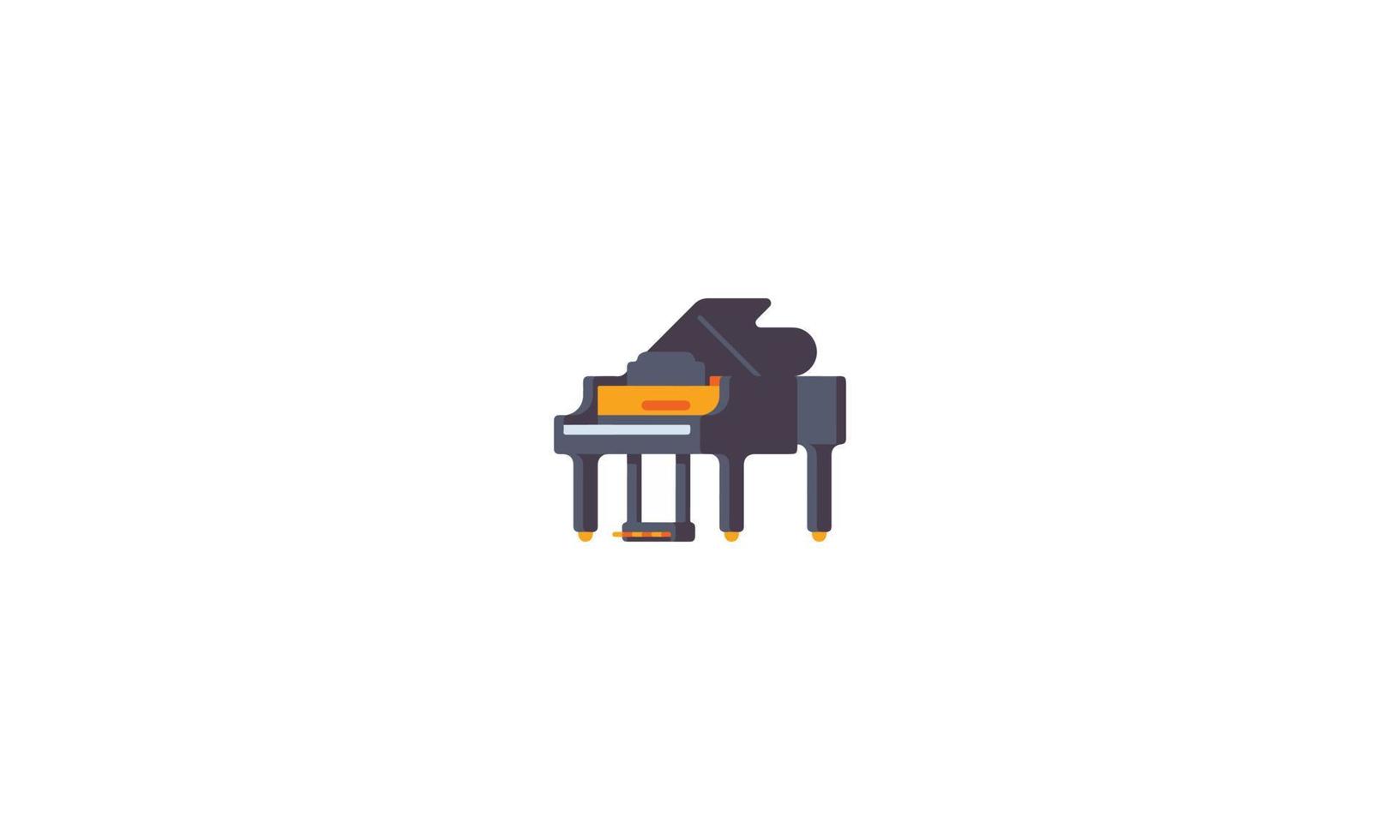 diseño de plantilla de logotipo de piano de cola en ilustración de vector de estilo de contorno.