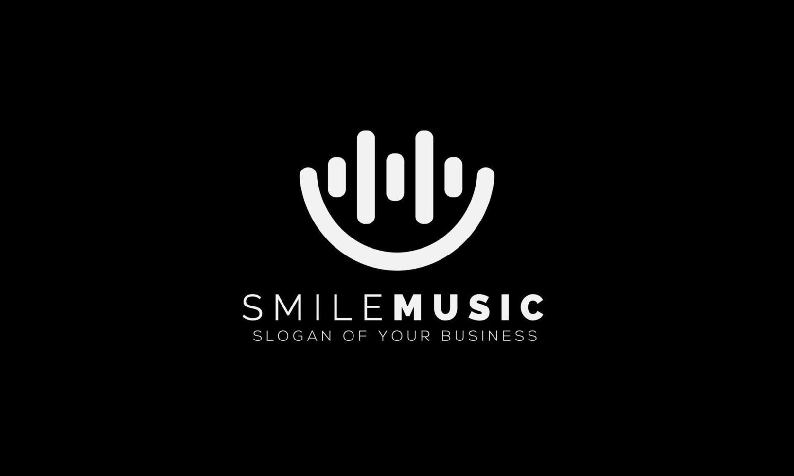 Smile Pulse music wave logo Design element vector