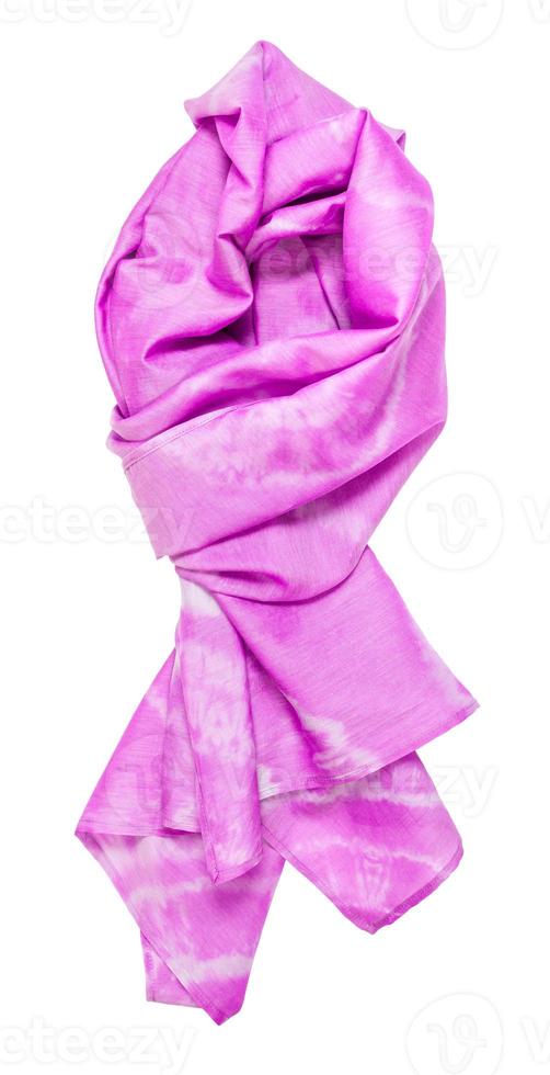 tied pink scarf with abstract pattern isolated photo