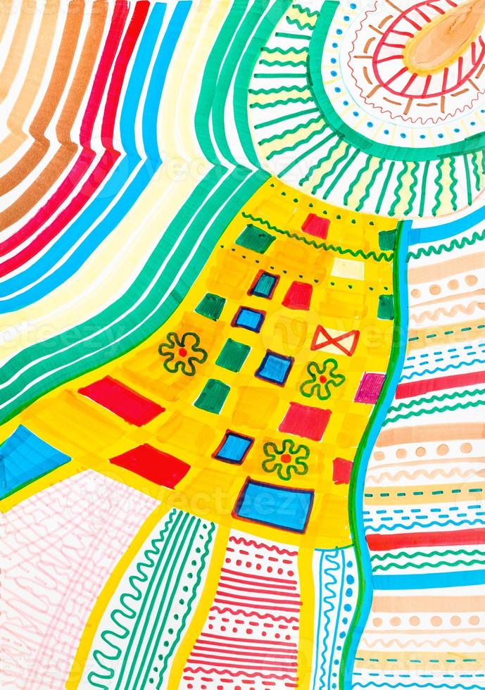 abstract pattern with sun, sunlight and fields photo