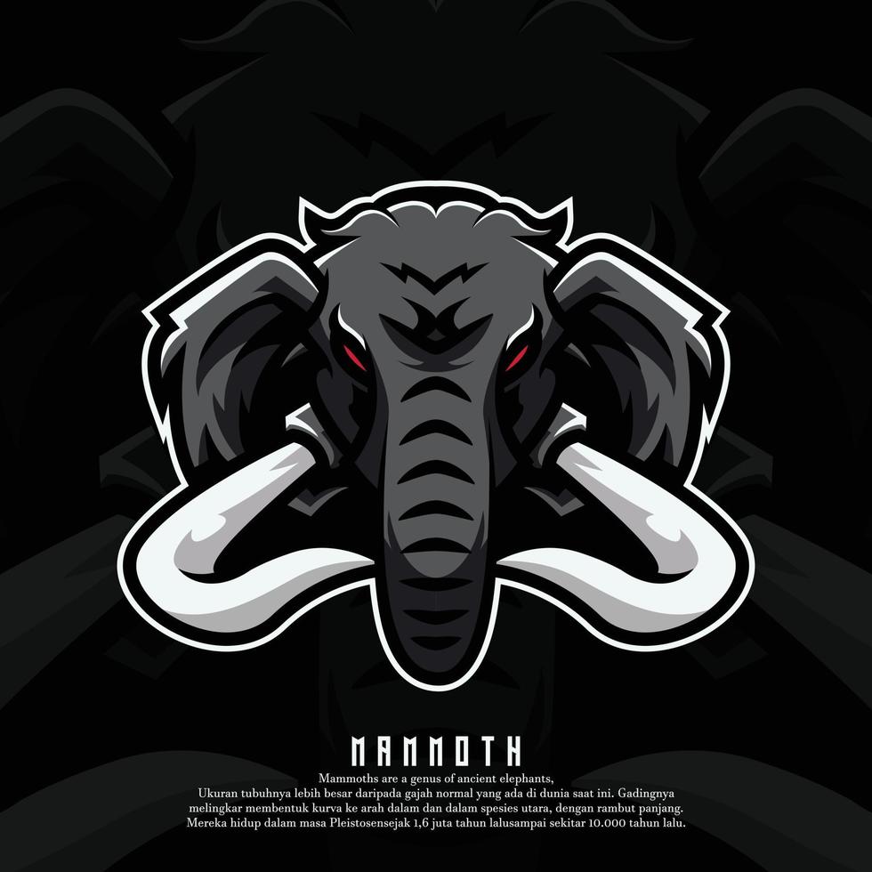 vector de diseño de logotipo de mascota mamut con concepto de ilustración moderno para imprimir insignias, emblemas y camisetas. ilustración de cabeza de mamut