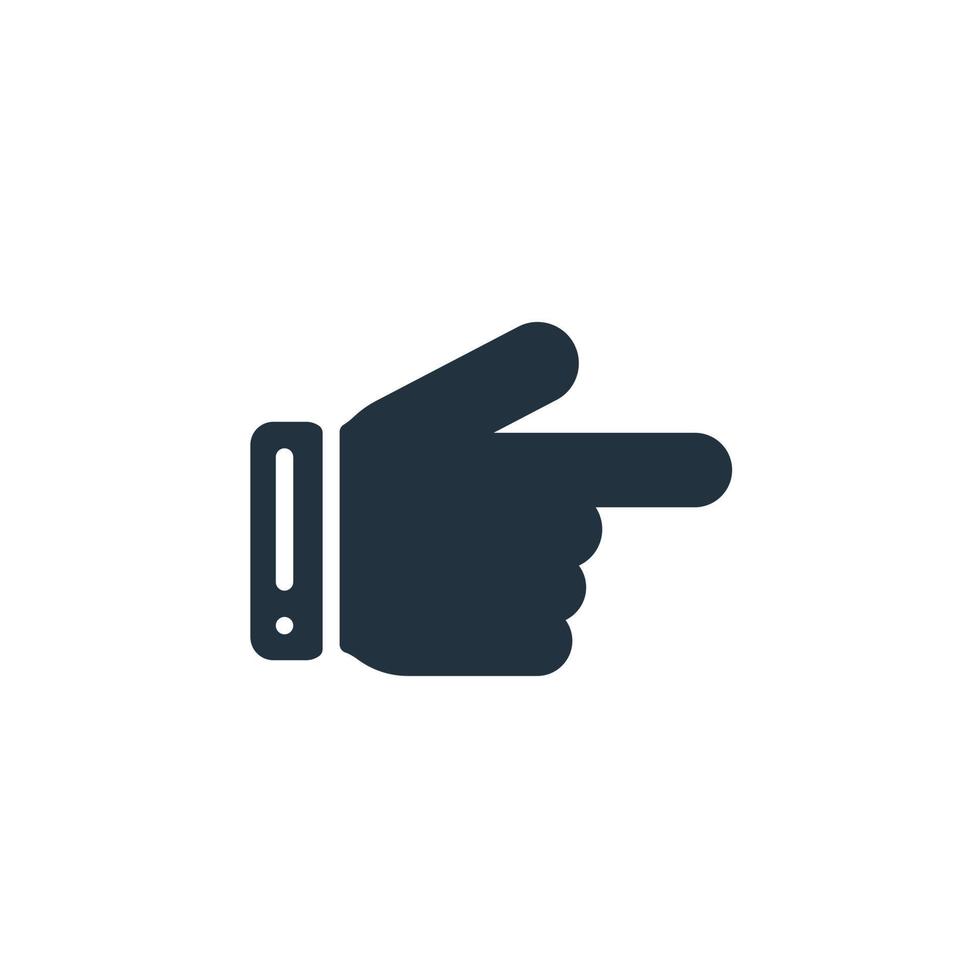 icono de la mano en estilo moderno y plano aislado en fondo blanco. símbolo de gesto de mano, cursor para aplicaciones web y móviles. vector