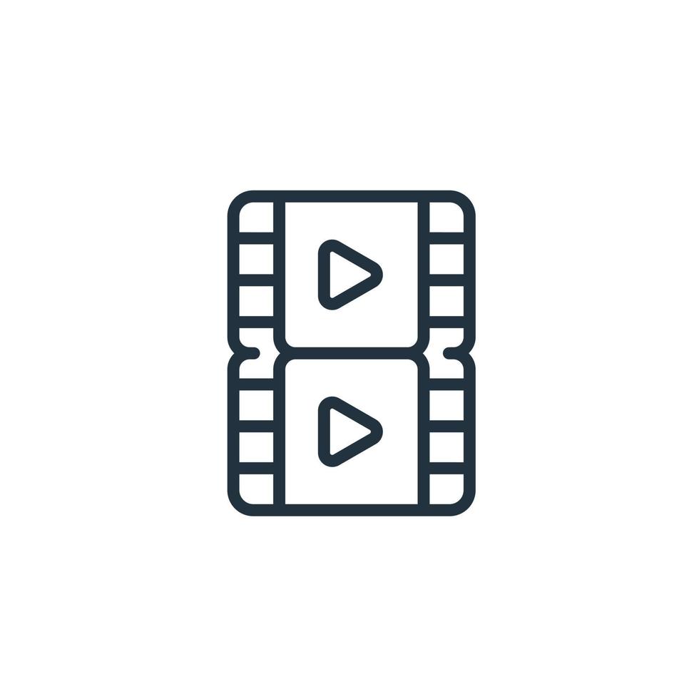Video icon isolated on a white background. Video player symbol for web and mobile apps. vector