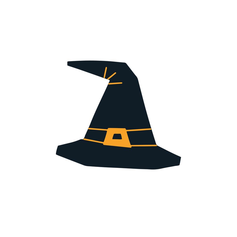 Halloween witch hat. Vector illustration