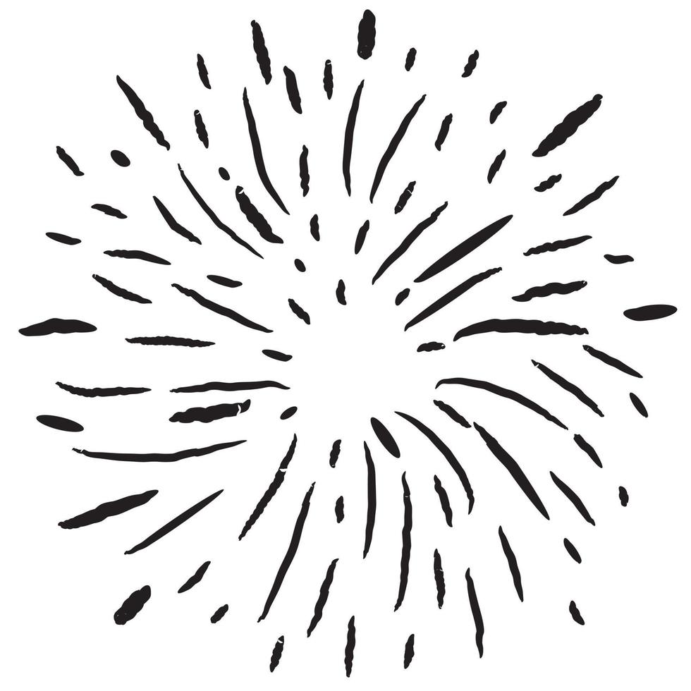 starburst hand drawn on white background vector