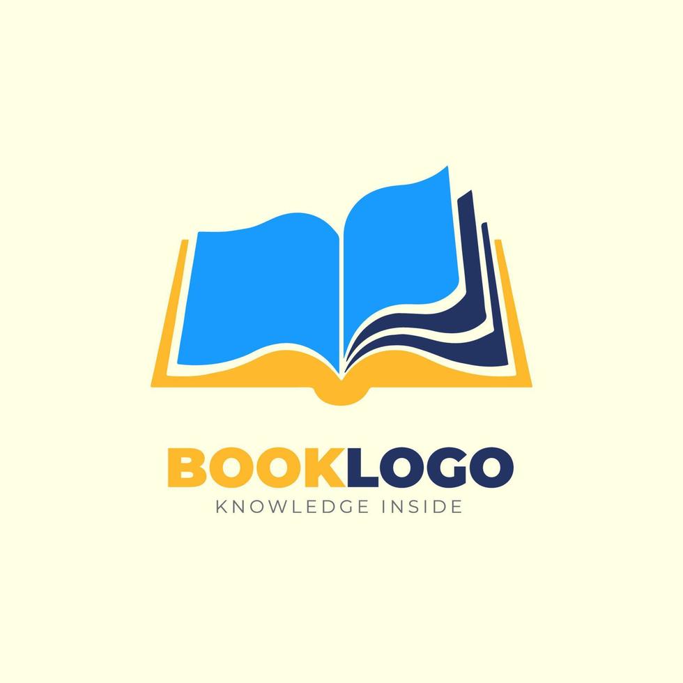 Opened Book Logo with minimal Geometric Shape vector