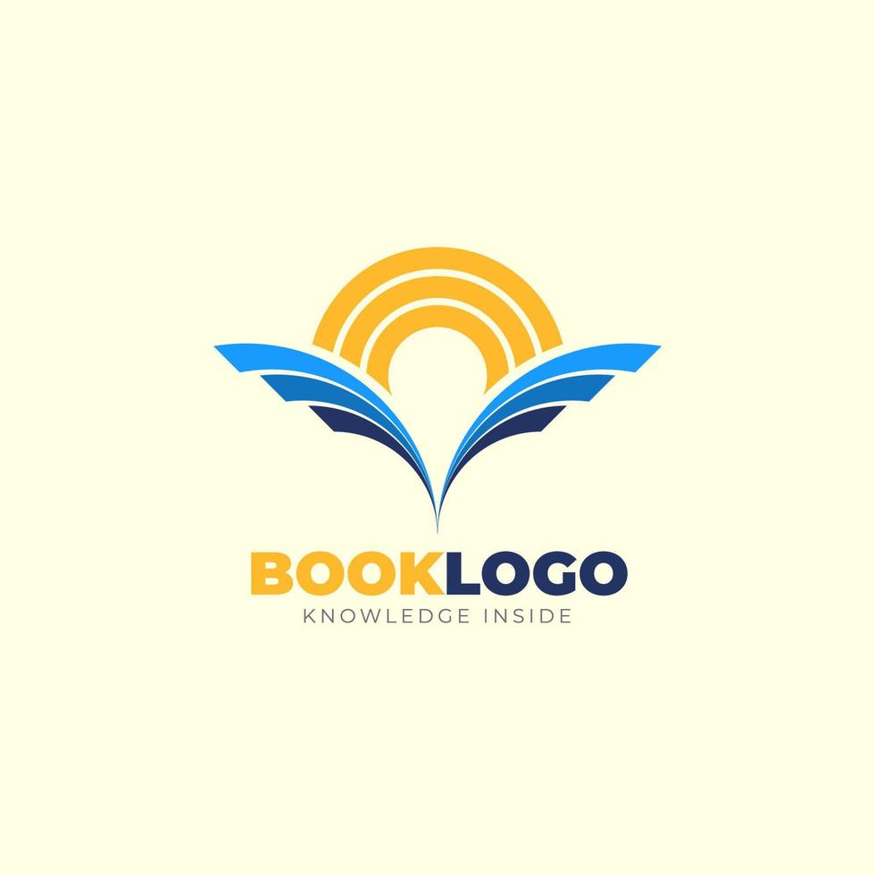 logotipo del libro de ondas voladoras vector
