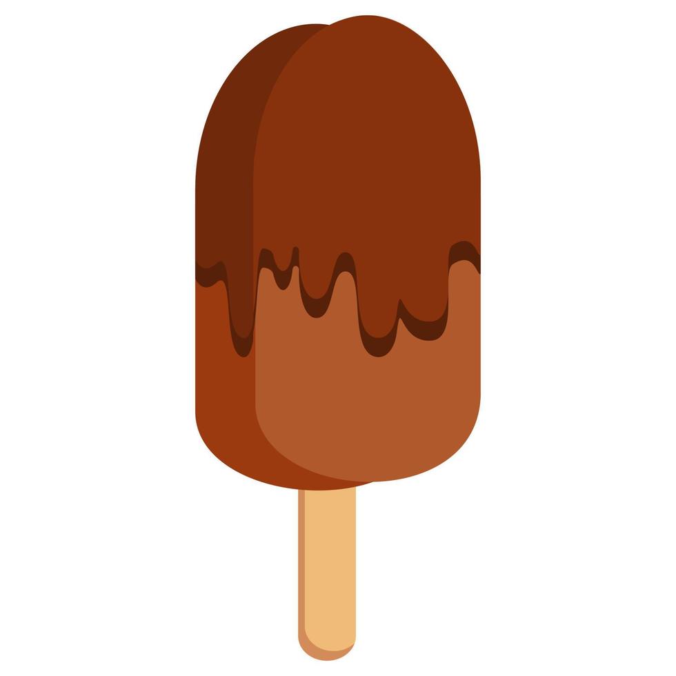 Delicioso helado de palitos de chocolate ilustración aislada sobre fondo blanco. vector