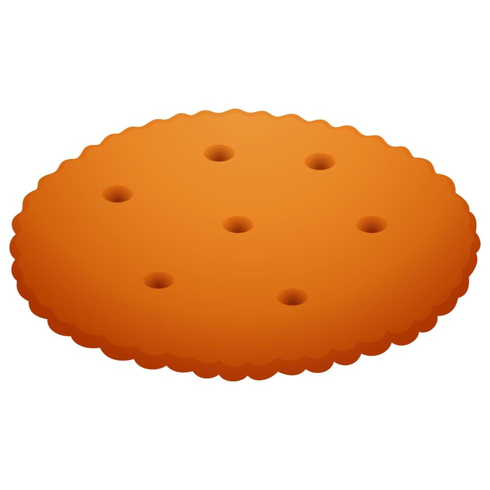 Round Biscuit Cookie Illustration Isolated on White Background vector