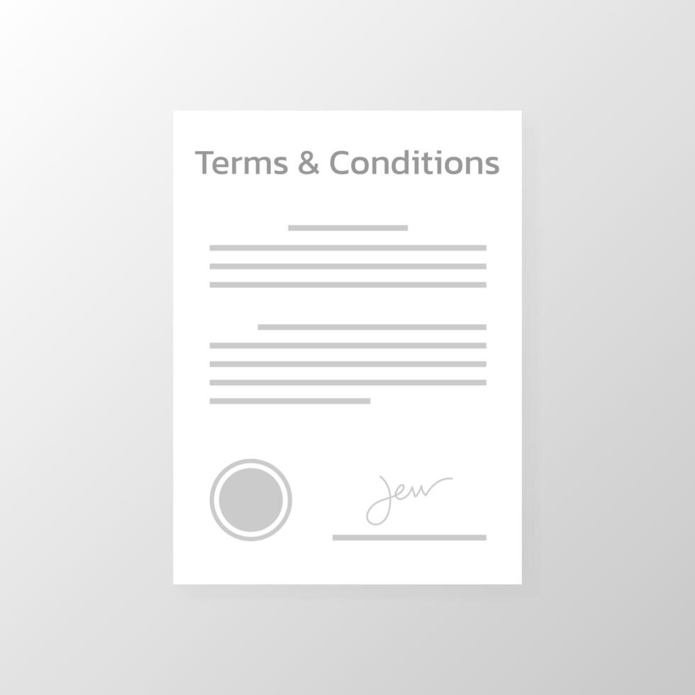 Terms and Conditions paper form, Vector. vector