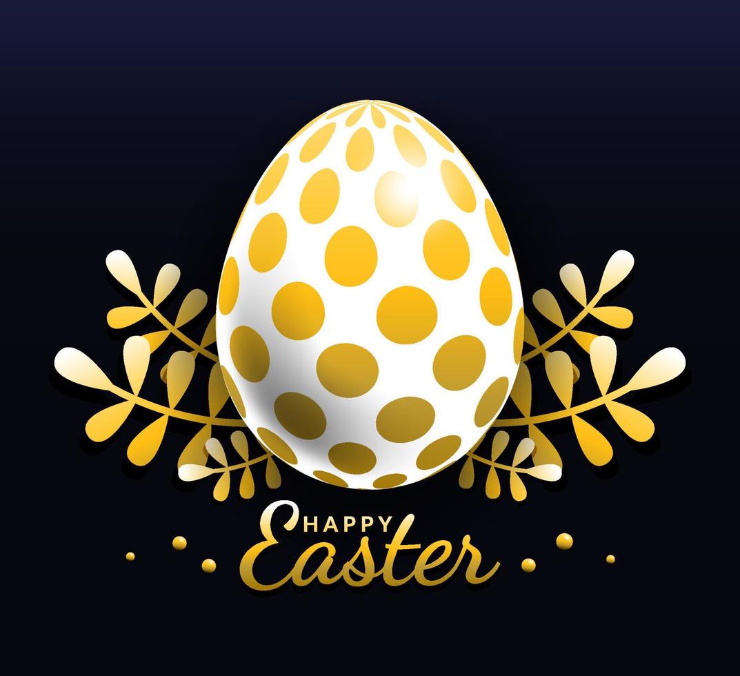 Gold easter egg beautiful pattern, vector, Illustration. vector