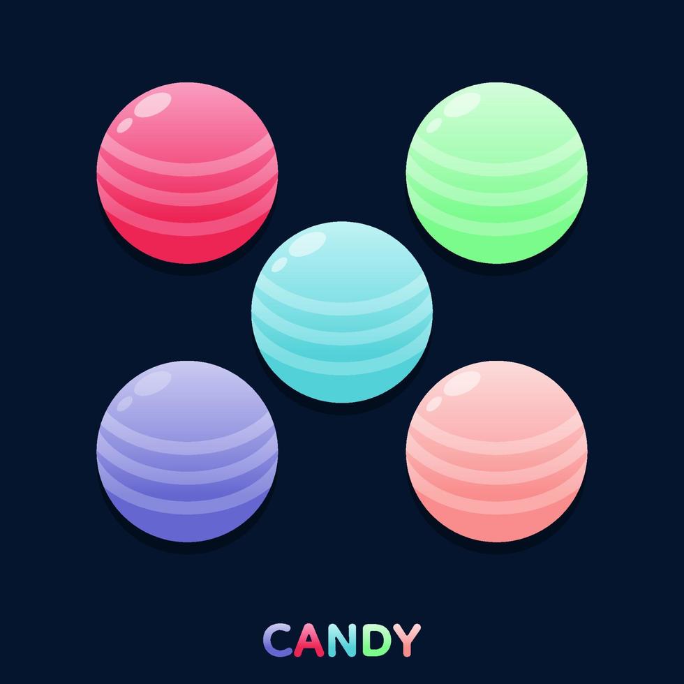 Set of Cute colourful candy, Vector, Illustration. vector