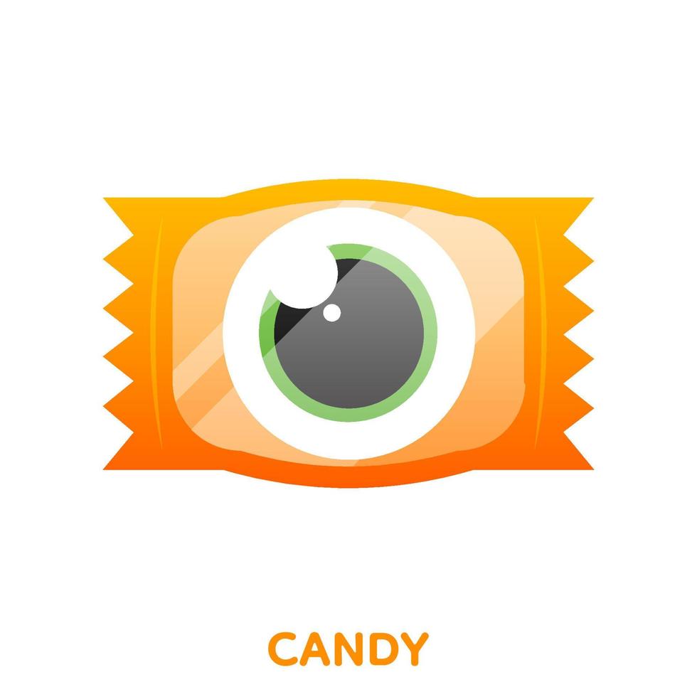 lindo caramelo de halloween, vector, ilustración. vector