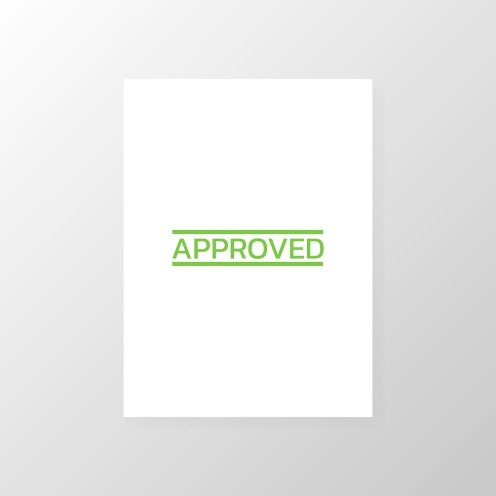 Green approved stamp on paper sheet, Vector. 12782707 Vector Art at