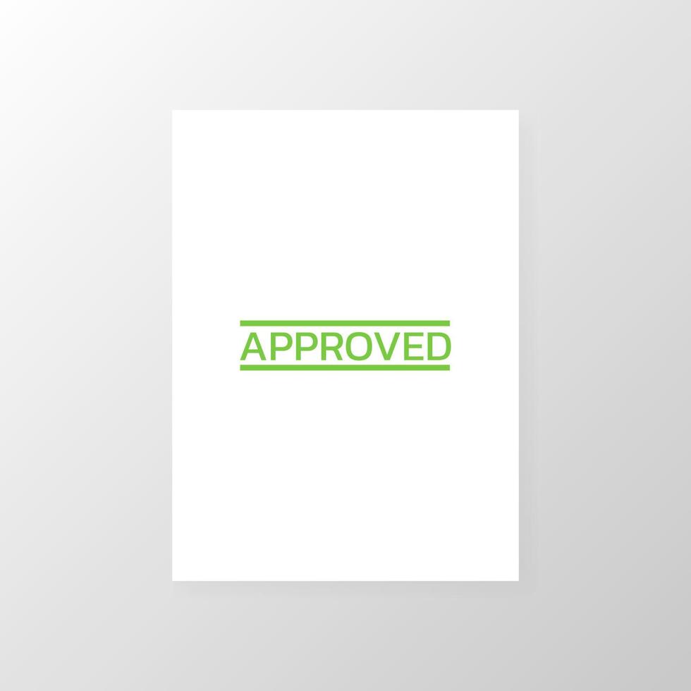 Green approved stamp on paper sheet, Vector. vector