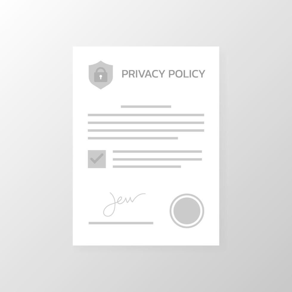 Privacy policy paper form, Vector. vector