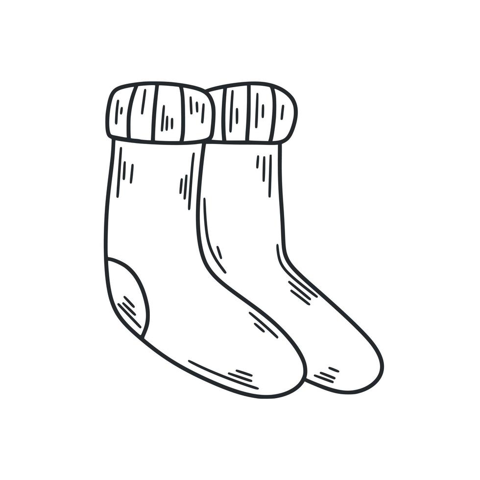 par de calcetines de lana ilustración de fideos aislados vector