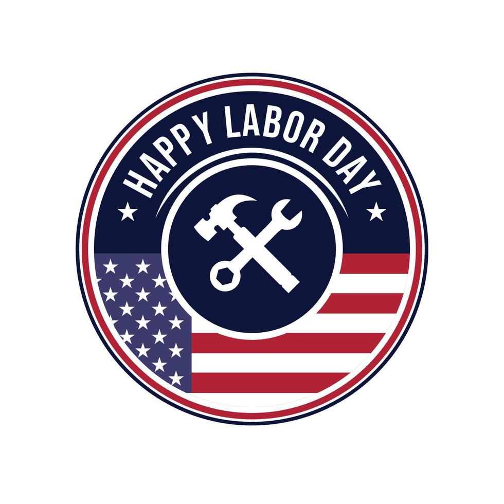 Happy labor day with badge style.eps vector