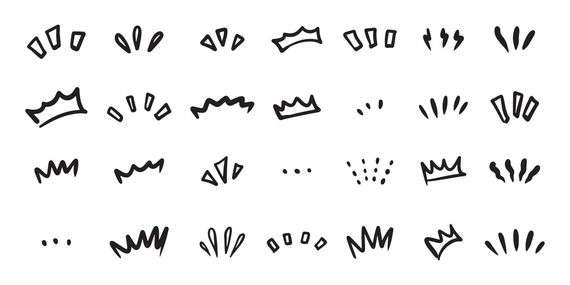 Japanese Manga comic style line elements for character emotion vector