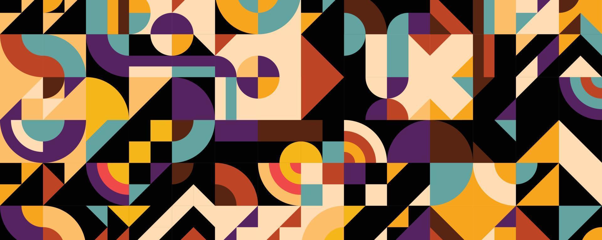 Abstract geometric pattern background in old retro or vintage style design vector