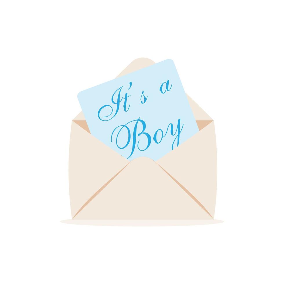 Birth announcement baby boy vector illustration