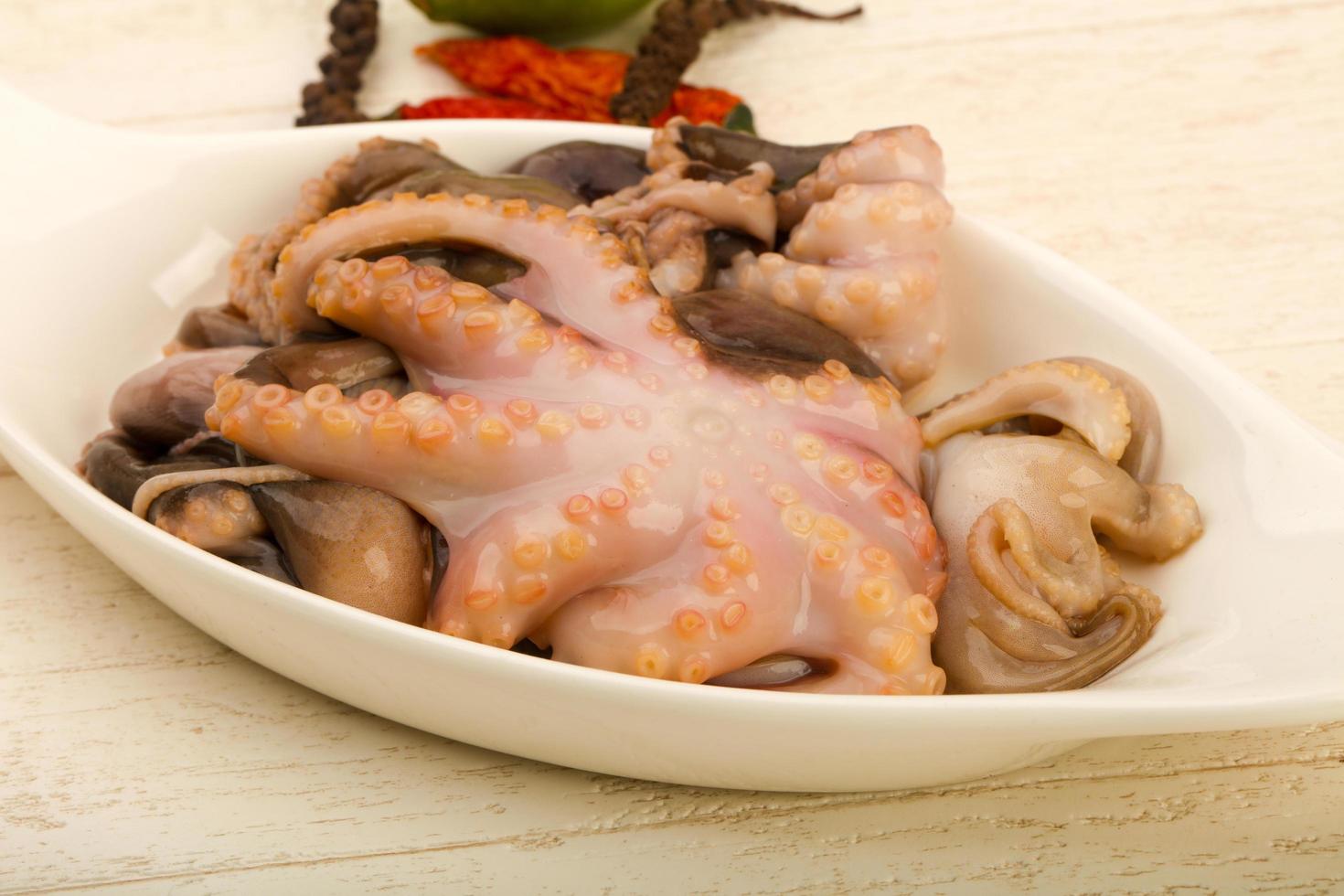 Raw octopus dish photo