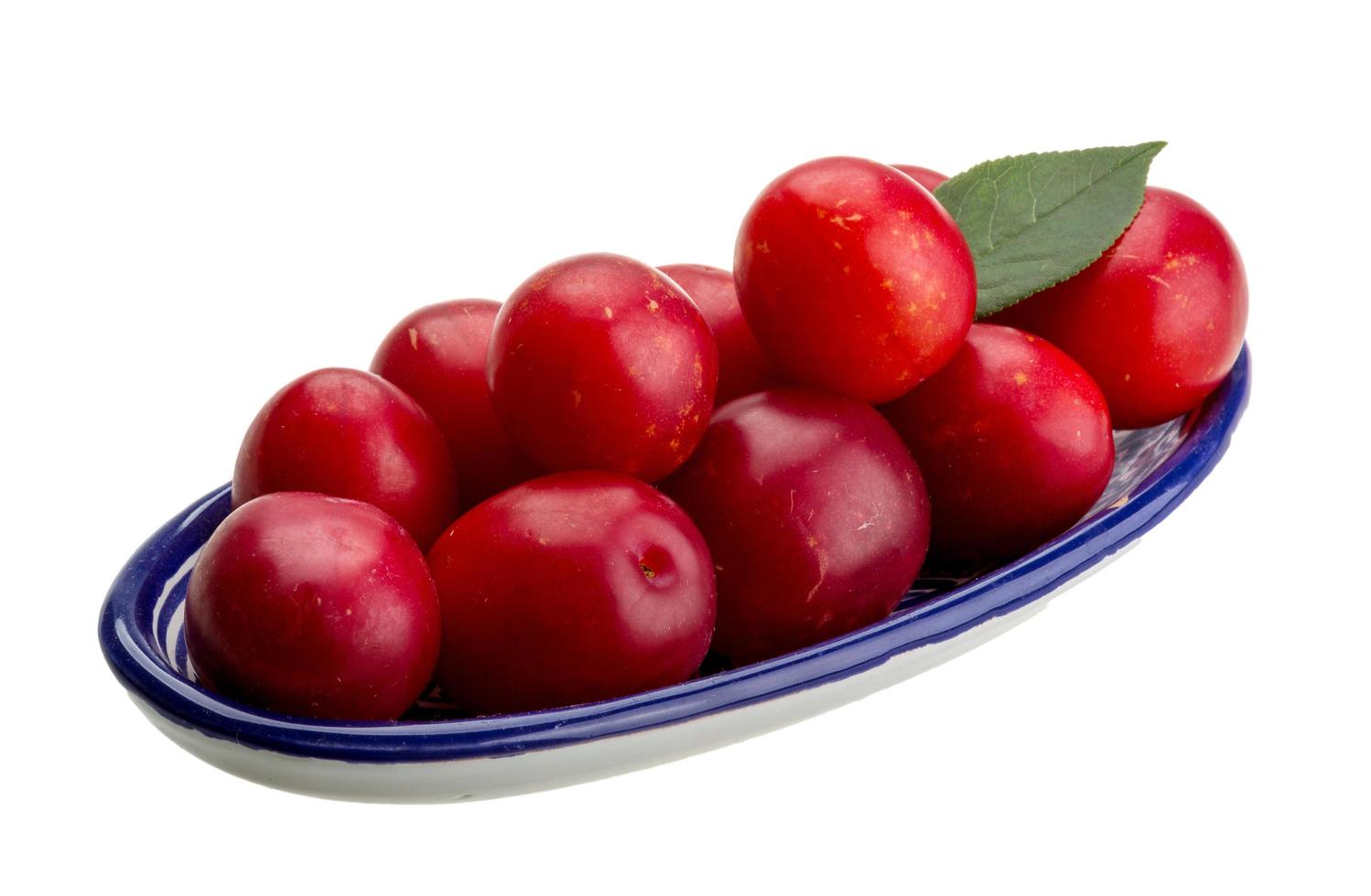 Damson plum on white photo