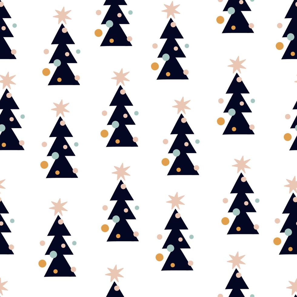 árboles de Navidad sobre un fondo blanco. lindo vector de fondo para embalaje de navidad