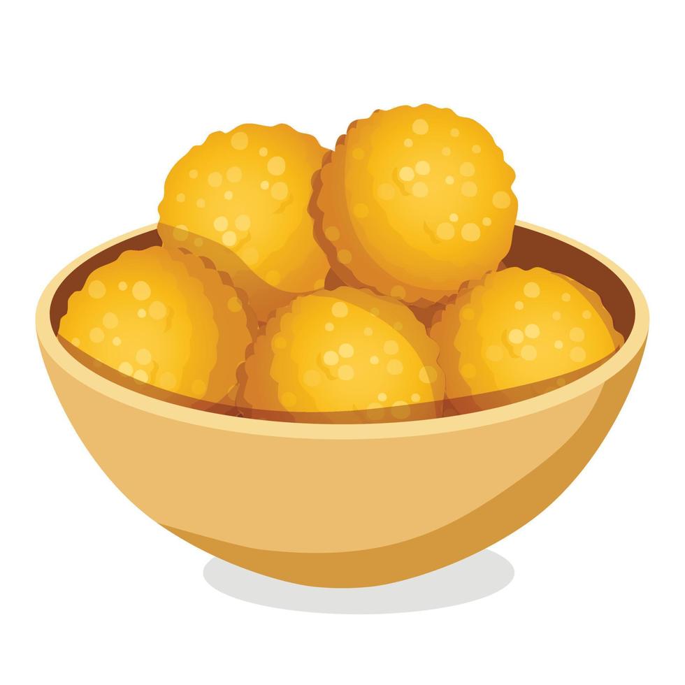 dulces tradicionales indios laddu en plato. ilustración vectorial vector