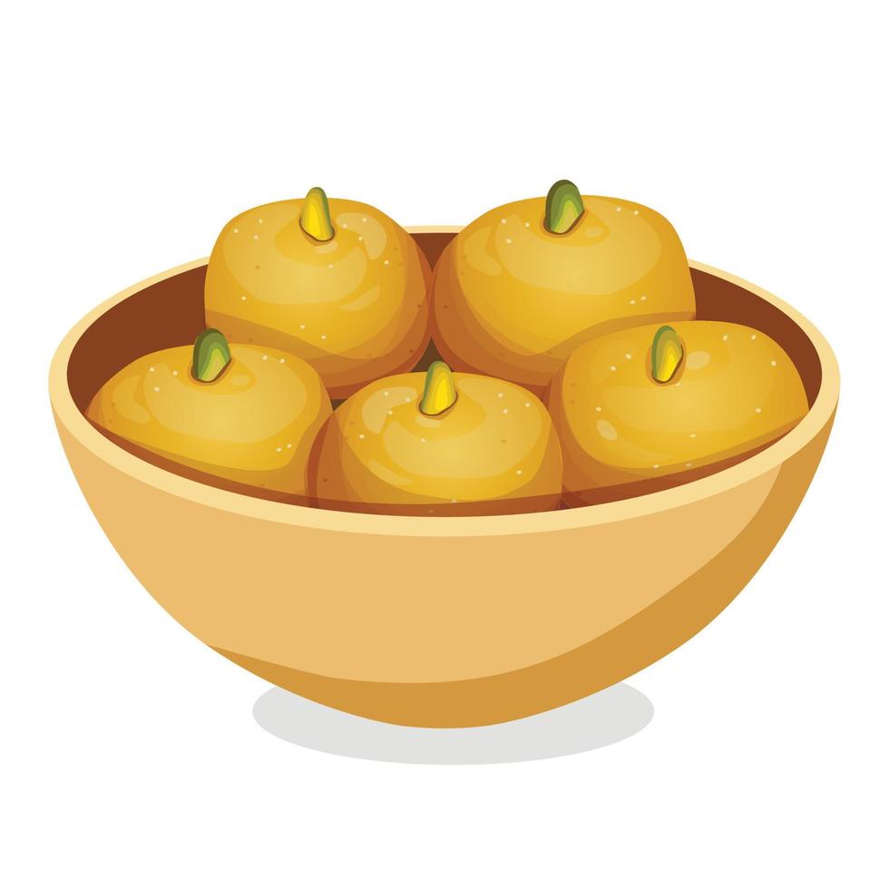 dulces indios peda o comida mithai. ilustración vectorial vector