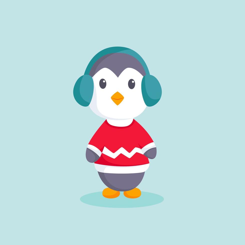 Christmas Penguin Character Design Illustration vector