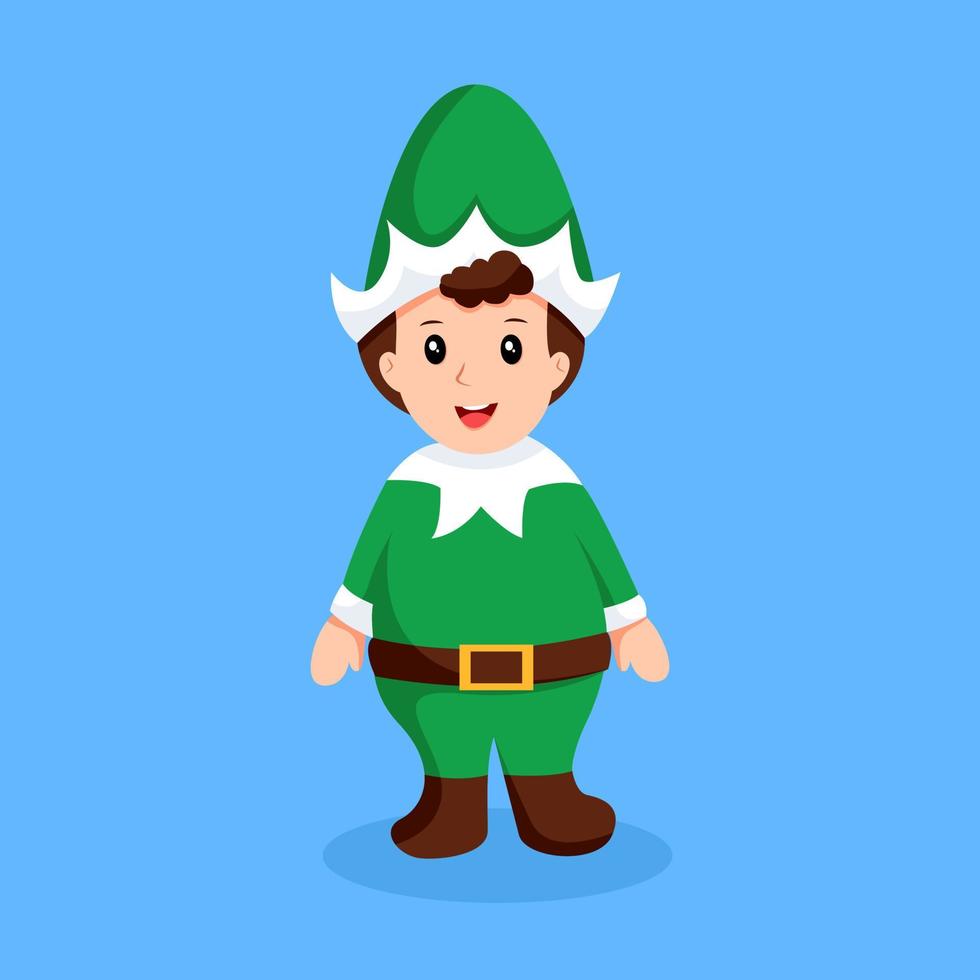 Little Boy With Elf Costume Character Design Illustration vector